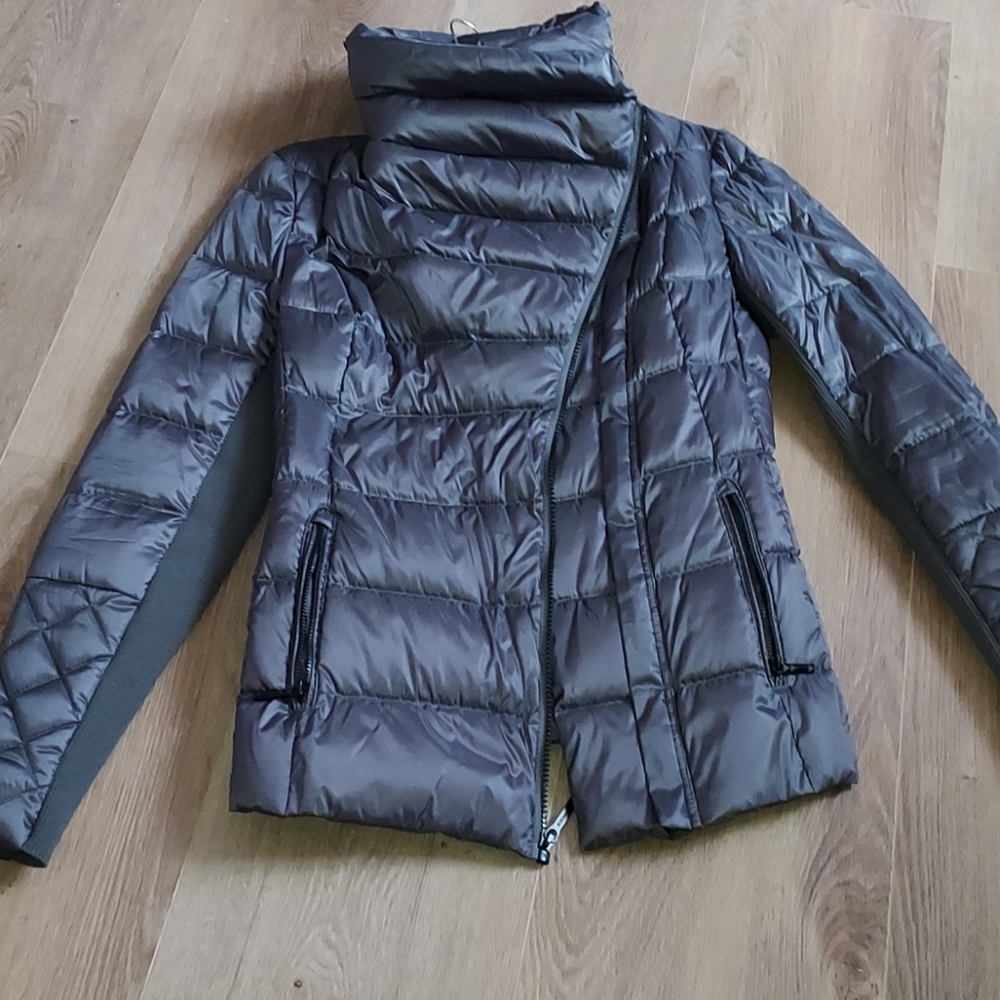 BCBGMAXAZRIA NWT down filled gray puffer high neck coat